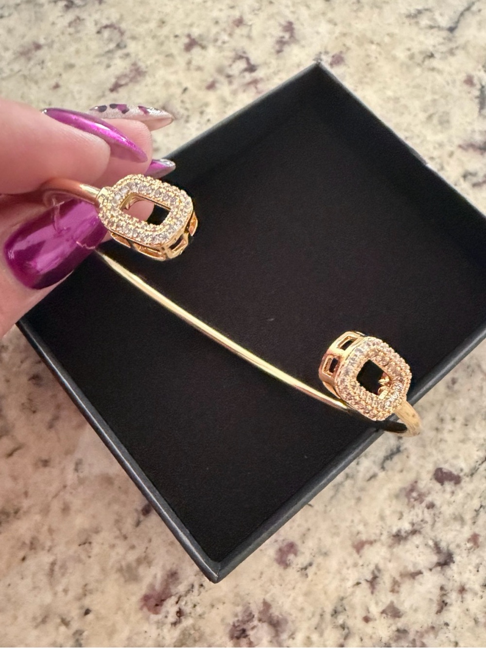 ✨ Gold Filled Open Cuff Bracelet with AAA CZ Halo Accents ✨